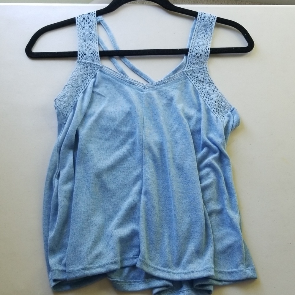 AEROPOSTALE blue crochet tank